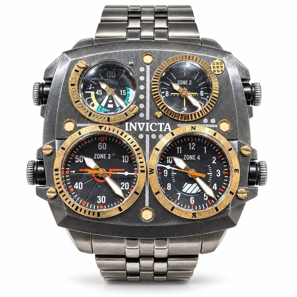 Invicta Aviator Zulu Time 50661 Men's 50mm Gunmetal 4-Zone Quartz Watch